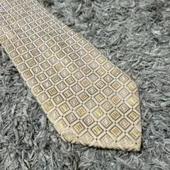FENDI 幾何学・ロゴ模様 ベージュ ネクタイ