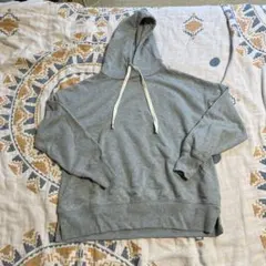 グレー フード付き スウェットパーカー フーディー フリーサイズ