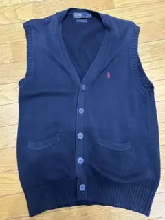 Ralph Lauren コットンニットベスト メンズ M ネイビー