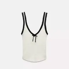 ZARA リボン　ラスティック　トップスのサムネイル