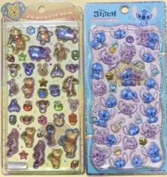 正規品　ディズニー プチドロップステッカー　スティッチくまのプーさん うるちゅる