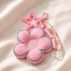 チャーム　バッグチャーム　アクセサリー　ピンク　ジャラキー　お花