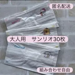サンリオ　キティ　シナモン　プリン　大人用不織布マスク　新品未使用　30枚　便利