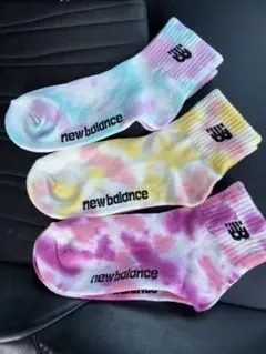 ニューバランス　靴下　新品　3枚組　23〜25 NB ダイダイ柄　ソックス