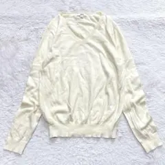 ユニクロ 長袖ニット カシミヤ混 ウール Ｖネック セーター 上品 きれいめ 冬