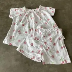 アプレレクール いちごプリント　半袖まるかぶりパジャマ　80cmのサムネイル