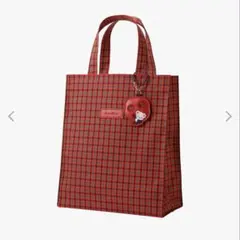 familiar トートバック小 赤系チェックトート - メルカリ