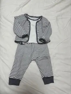 Petit Bateau ボーダーロンパース 12m 3点セット