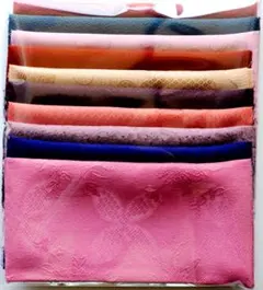 紋意匠・ちりめん色無地　はぎれ10枚セット 正絹 No22-B 「おまけ付き」