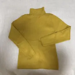 マスタード イエロー 長袖タートルネックセーター Lサイズ 即日発送