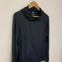 T791 UNIQLO エアリズム UVカット フルジップパーカー ブラックのサムネイル