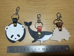 A*M様 動物デザイン 本革　キーホルダーセット