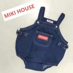 MIKI HOUSE　ダルマオール　80　紺色　デニム ロンパース