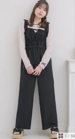 【美品】レトロガール　リボンサロペットのサムネイル