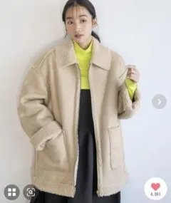 LOWRYS FARM リバーシブルボアZIPブルゾン