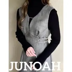JUNOAH ヘリンボーンサイドベルトタイトジャンパースカートのサムネイル