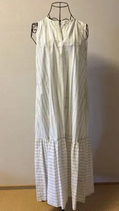 極美品☆how to live 勝屋まゆみ 花柄 箔プリント ワンピース 綿 M