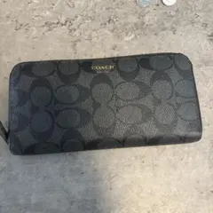 COACH シグネチャー ラウンドファスナー 長財布 ブラックのサムネイル