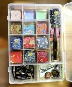 つまみ細工　材料セット　ちりめん布　ビーズ　ピンセットなど　【現状お渡し】手芸