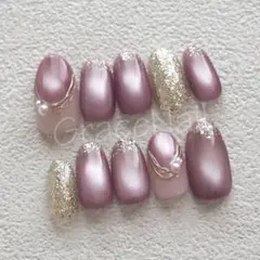 No.2300 現品販売！ネイルチップ　ピンク/マグネット/ラメ