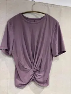 【lululemon ヨガTシャツ／くすみパープル／無地】