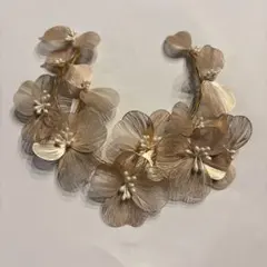 ウェディング ヘッドドレス ゴールド ベージュ