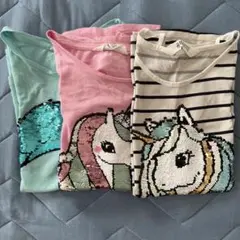 H&M 可愛いスパンコール夏服3着まとめ売り134/140