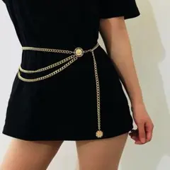 人気品　ゴールドチェーンベルト