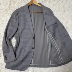 ユニクロ テーラードジャケット グレンチェック ウォッシャブル 伸縮性 XL