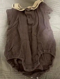 セーラー襟付きロンパース　くすみ紫　80cm