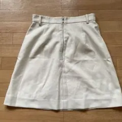 アイボリー タイトスカート ジッパー