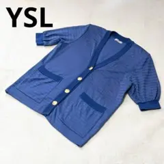 ★美品★イヴサンローラン　半袖カーディガン　L 金ボタン　薄手　vネックのサムネイル