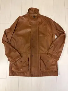90s ラルフローレン レザー ハンティングジャケット ハーフコート ブラウンのサムネイル