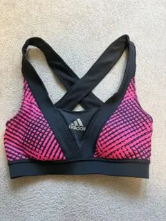 adidas スポーツブラ ブラック ピンクのサムネイル