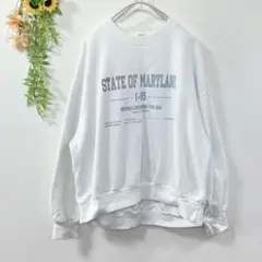 【c2207】Samansa Mos2 レディース　スウェット　ホワイト　長袖