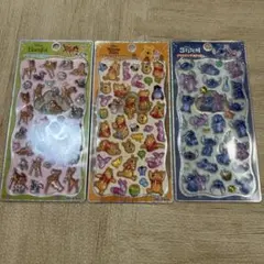 プチドロップステッカー　ディズニー　バンビ　プーさん　スティッチ