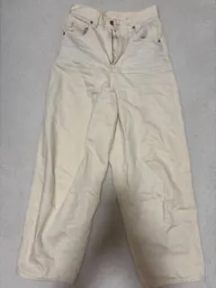 GU コットンワイドパンツ アイボリー S