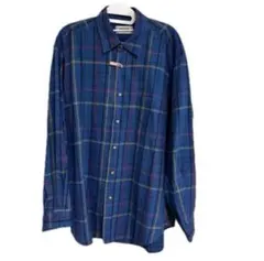 McGREGOR マックレガー　青系チェック柄長袖シャツ　Lサイズ　美品　90s