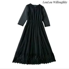 美品✨ ルルウィルビー フロントスリットロングワンピース 【2】 黒 美品✨ ルルウィルビー フロントスリットロングワンピース 【2】 黒