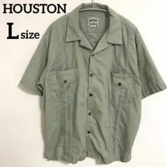 HOUSTON ヒューストン キューバシャツ 半袖 開襟 グリーン Lのサムネイル
