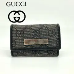 GUCCI グッチ 6連キーケース GG柄 キャンバス レザー