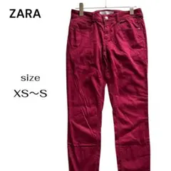 ZARA ザラ TRAFALUC ザラ スキニーデニムパンツ ボルドー XS S
