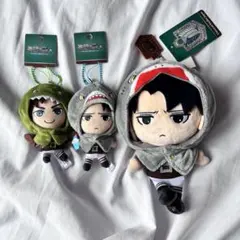 進撃の巨人 ユニバ USJ リヴァイ エレン ぬいぐるみ キーホルダー タグ付き