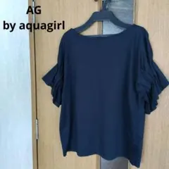 AG by aquagirl フリル袖 2way ネイビー 甘め半袖カットソーのサムネイル