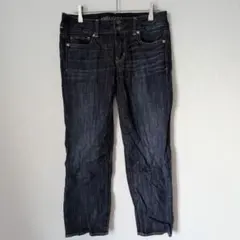 美品✨アメリカンイーグル【M】美脚 アーティストクロップ ストレッチデニム 濃紺のサムネイル