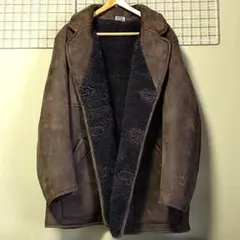 羊皮ムートンレザー リバーシブルコート　 ダークブラウン