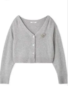 snidel スナイデル　 ブローチ付きショートカーディガン