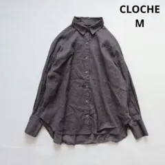 CLOCHE　クロシェ　リネンブレンド　シャツ　ブラウス　М　シアー　麻混のサムネイル