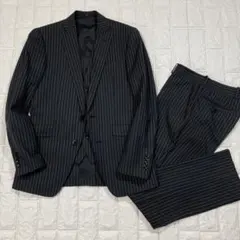 スーツセレクト　スーツ　スリーピース　細身　ストライプ