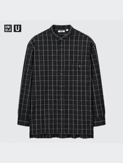 UNIQLO Uフランネルオーバーサイズスタンドカラーチェックシャツ XL